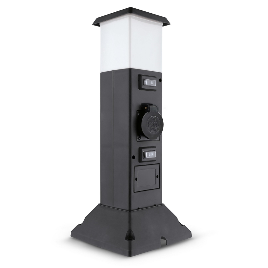 Brilagi - Āra lampa ar 2 SCHUKO kontaktligzdām 1xE14/15W/230V IP44 melna