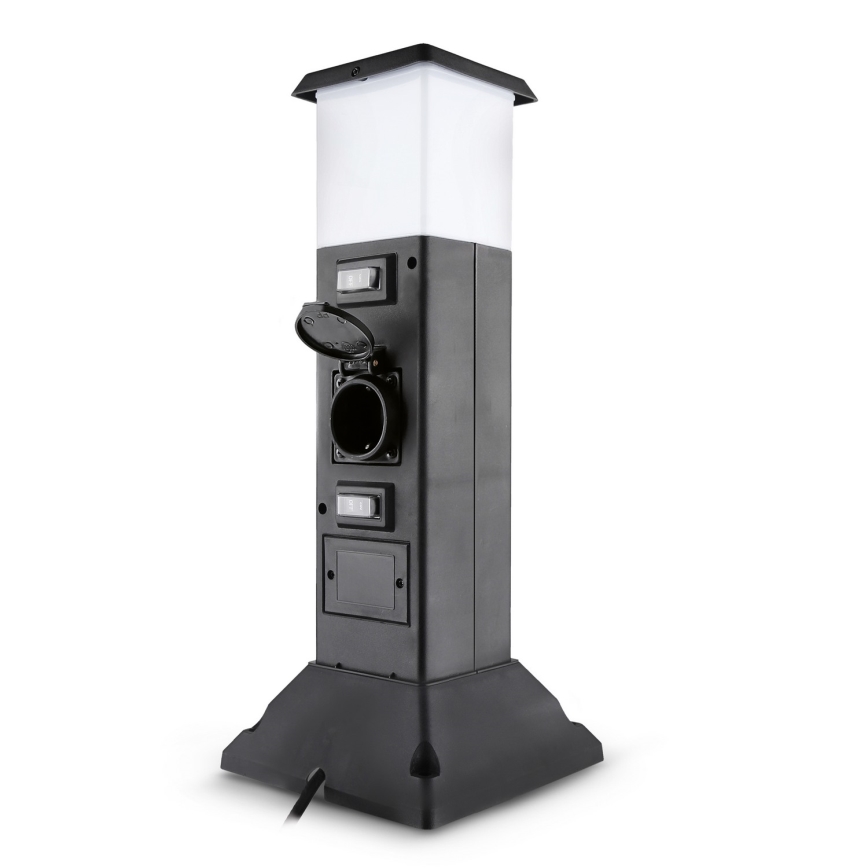 Brilagi - Āra lampa ar 2 SCHUKO kontaktligzdām 1xE14/15W/230V IP44 melna