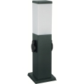 Brilagi - āra lampa ar 2 SCHUKO kontaktligzdām 1xE27/15W/230V 40 cm IP44 antracīta