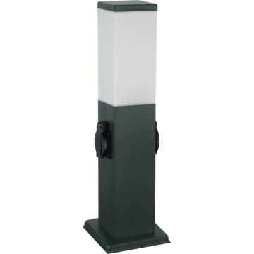 Brilagi - āra lampa ar 2 SCHUKO kontaktligzdām 1xE27/15W/230V 40 cm IP44 antracīta