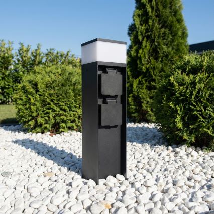 Brilagi - Āra lampa ar 2 SCHUKO kontaktligzdām 1xG9/11W/230V IP44 melna