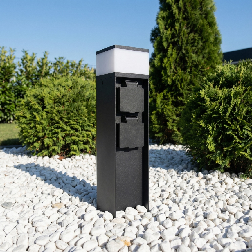 Brilagi - Āra lampa ar 2 SCHUKO kontaktligzdām 1xG9/11W/230V IP44 melna