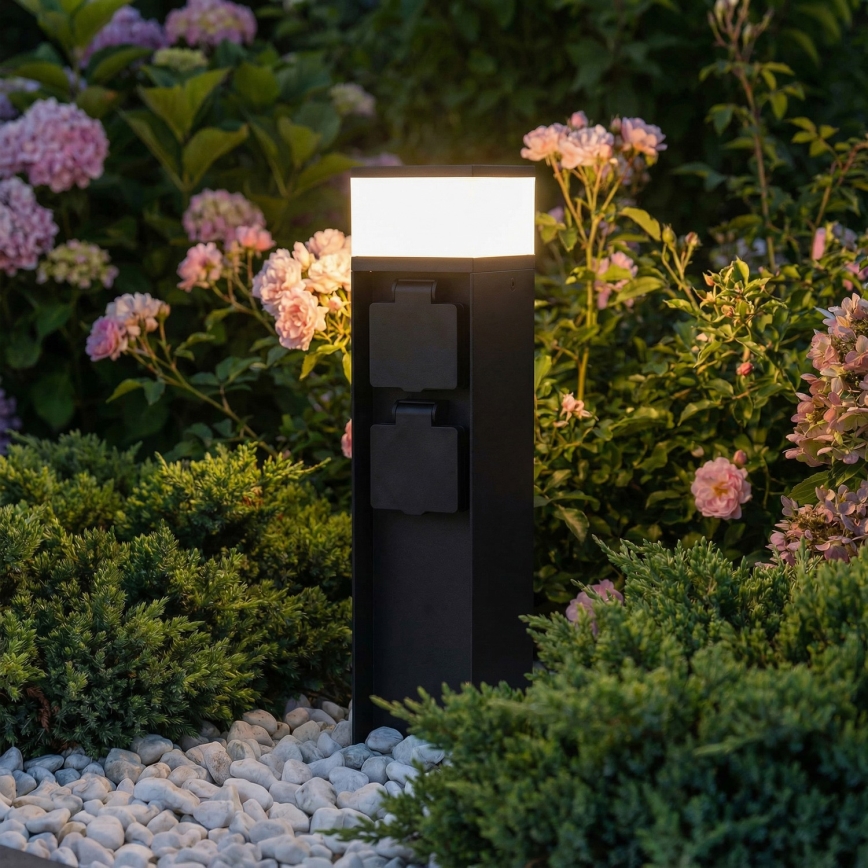 Brilagi - Āra lampa ar 2 SCHUKO kontaktligzdām 1xG9/11W/230V IP44 melna