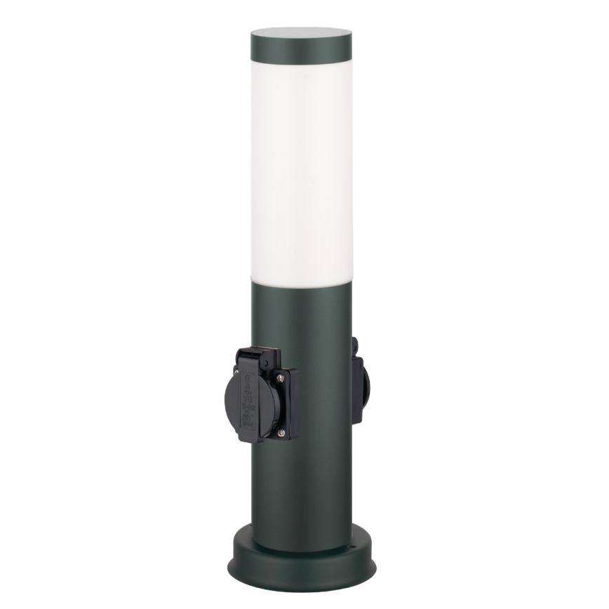 Brilagi - āra lampa NOVA ar 2 SCHUKO kontaktligzdām 1xE27/15W/230V, 40 cm, IP44, antracīta krāsā
