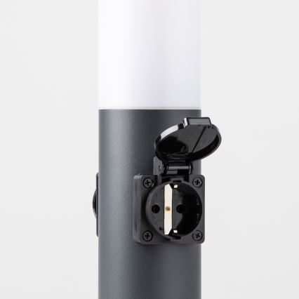 Brilagi - āra lampa NOVA ar 2 SCHUKO kontaktligzdām 1xE27/15W/230V, 40 cm, IP44, antracīta krāsā