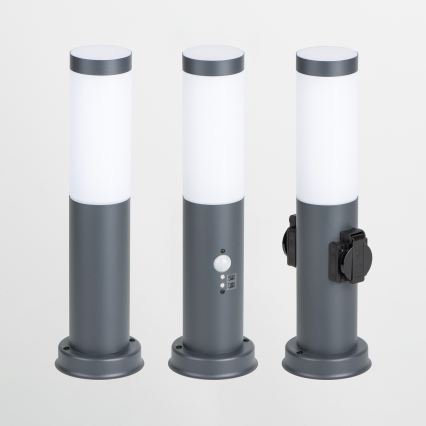 Brilagi - āra lampa NOVA ar 2 SCHUKO kontaktligzdām 1xE27/15W/230V, 40 cm, IP44, antracīta krāsā