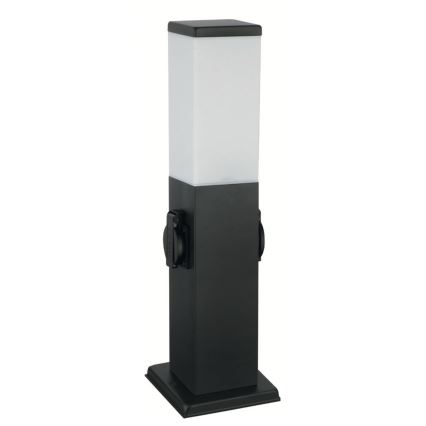 Brilagi - āra lampa NOVA ar 2 SCHUKO kontaktligzdām, 1xE27/15W/230V, 40 cm, IP44, melna