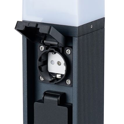 Brilagi - Āra lampa ar 2 SCHUKO kontaktligzdām PILLAR 1xG9/11W/230V IP44 antracīts
