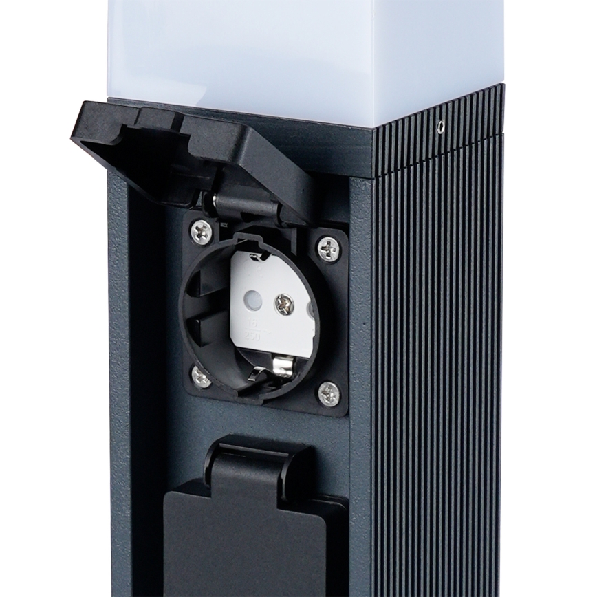 Brilagi - Āra lampa ar 2 SCHUKO kontaktligzdām PILLAR 1xG9/11W/230V IP44 antracīts
