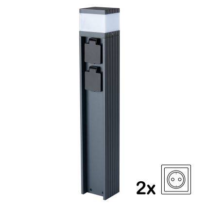 Brilagi - Āra lampa ar 2 SCHUKO kontaktligzdām PILLAR 1xG9/11W/230V IP44 antracīts