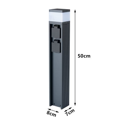 Brilagi - Āra lampa ar 2 SCHUKO kontaktligzdām PILLAR 1xG9/11W/230V IP44 antracīts