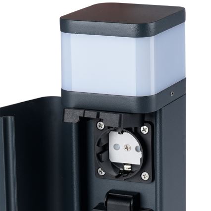 Brilagi - āra lampa ar 2 SCHUKO kontaktligzdām PILLAR 1xG9/11W/230V IP44 antracīts