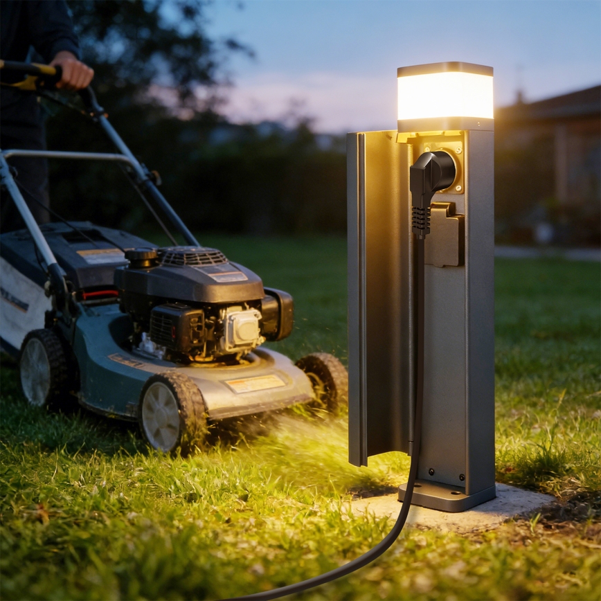 Brilagi - Āra lampa ar 2 SCHUKO kontaktligzdām PILLAR 1xG9/11W/230V IP44 antracīts