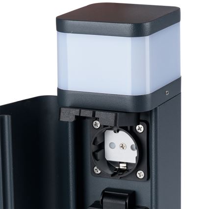 Brilagi - Āra lampa ar 2 SCHUKO kontaktligzdām PILLAR 1xG9/11W/230V IP44 antracīts