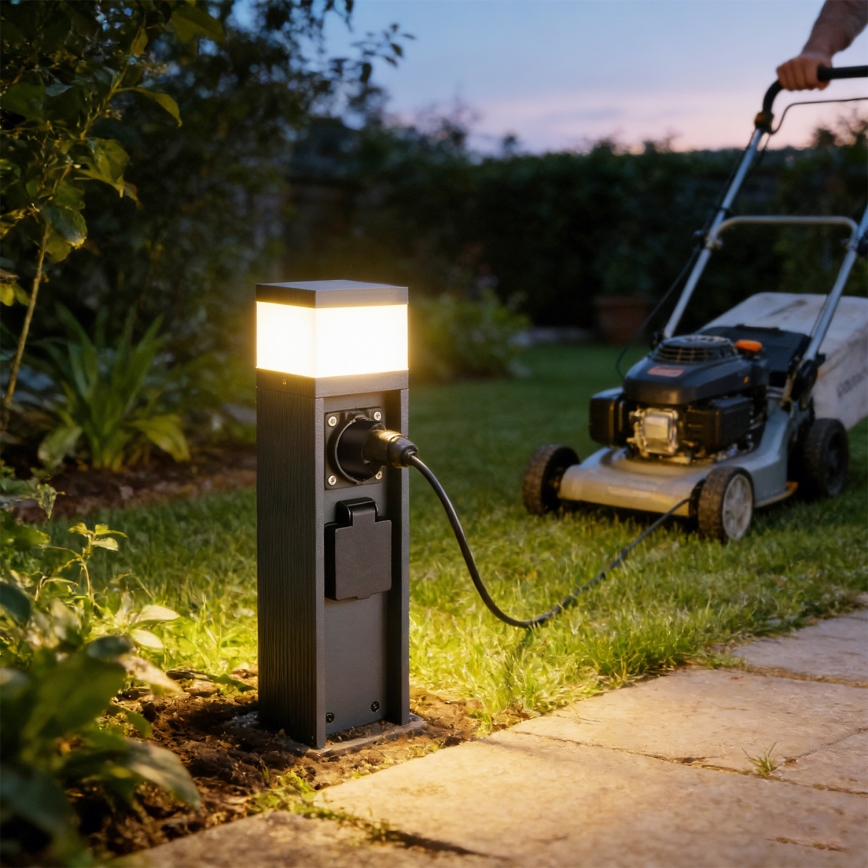 Brilagi -Āra lampa ar 2 SCHUKO kontaktligzdām PILLAR 1xG9/11W/230V IP44 antracīts