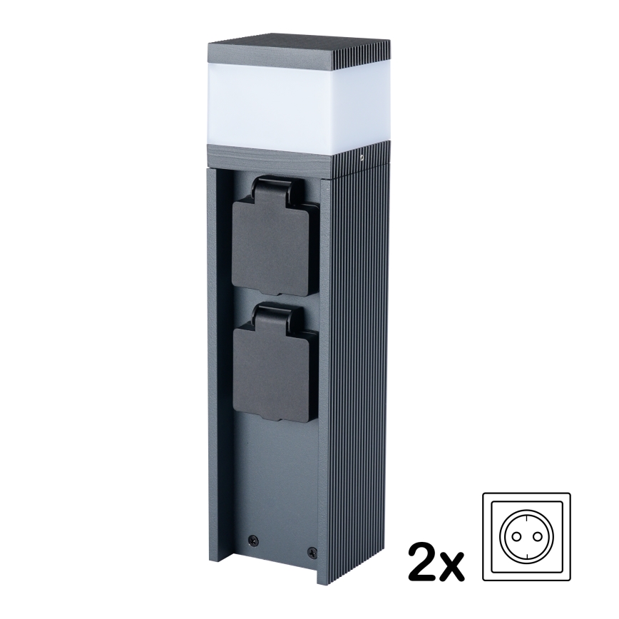 Brilagi -Āra lampa ar 2 SCHUKO kontaktligzdām PILLAR 1xG9/11W/230V IP44 antracīts