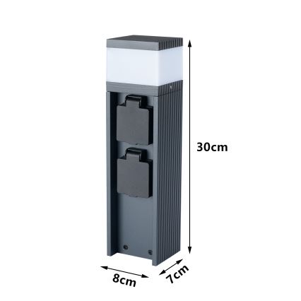 Brilagi -Āra lampa ar 2 SCHUKO kontaktligzdām PILLAR 1xG9/11W/230V IP44 antracīts