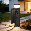 BRILAGI - Āra lampa ar 2 SCHUKO kontaktligzdām PILLAR 1xG9/11W/230V IP44 melna