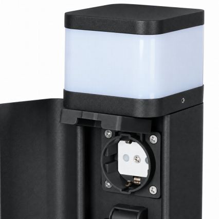 BRILAGI - Āra lampa ar 2 SCHUKO kontaktligzdām PILLAR 1xG9/11W/230V IP44 melna