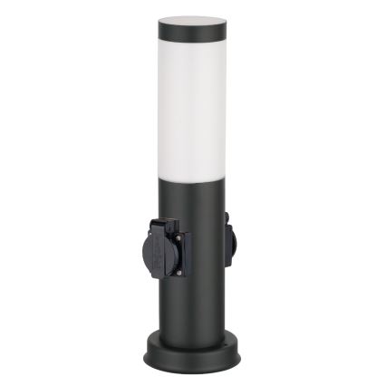 Brilagi - Āra lampa ar 2 SCHUKO kontaktligzdām NOVA 1xE27/15W/230V 40 cm IP44 melna
