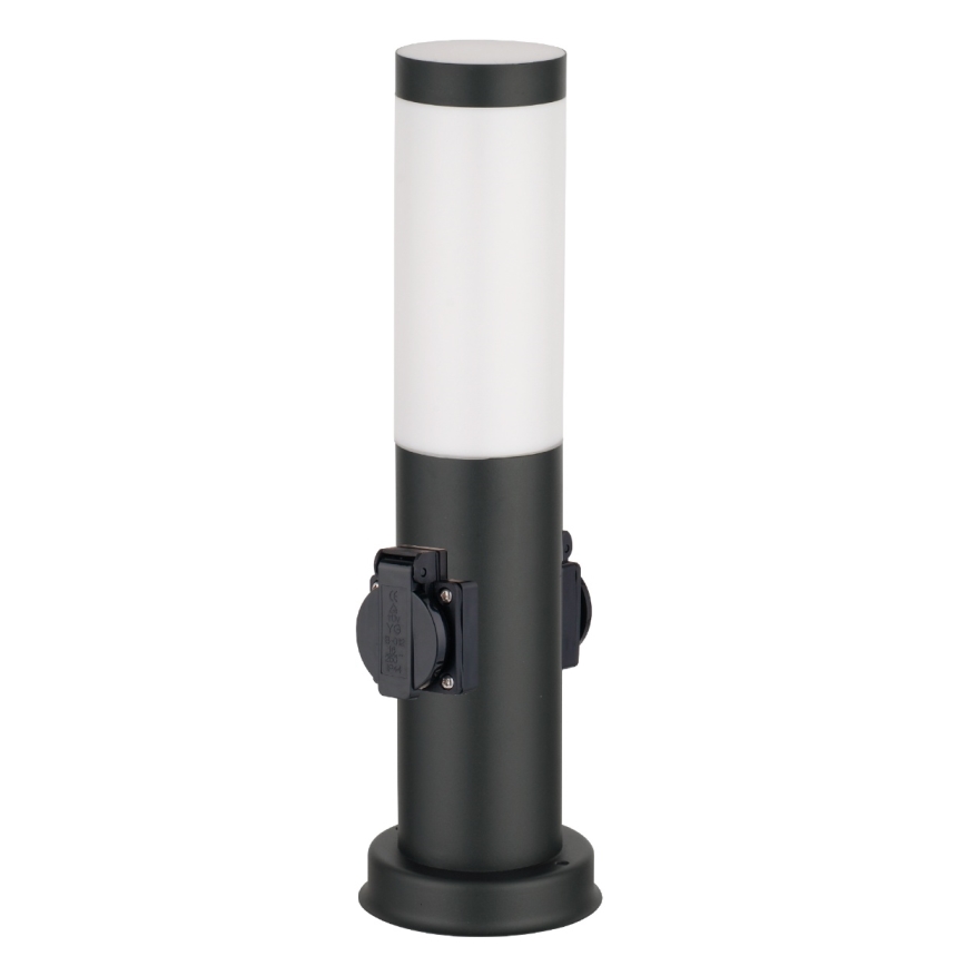 Brilagi - Āra lampa ar 2 SCHUKO kontaktligzdām NOVA 1xE27/15W/230V 40 cm IP44 melna