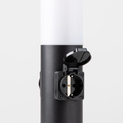 BRILAGI - Āra lampa ar 2 SCHUKO kontaktligzdām NOVA 1xE27/15W/230V 40 cm IP44 melna