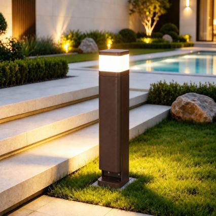 BRILAGI - Āra lampa ar 2 SCHUKO PILLAR kontaktligzdām 1xG9/11W/230V IP44 brūna