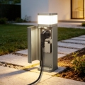 BRILAGI - Āra lampa ar 2 SCHUKO PILLAR kontaktligzdām 1xG9/11W/230V IP44 pelēka