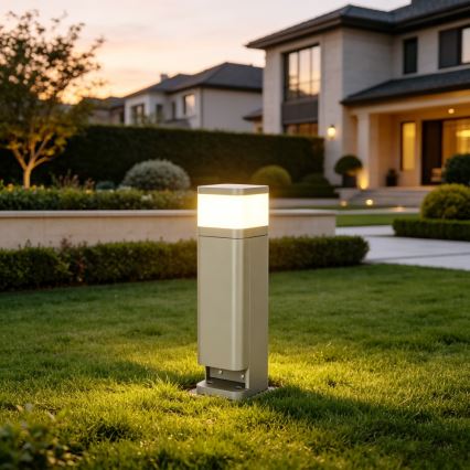 BRILAGI - Āra lampa ar 2 SCHUKO PILLAR kontaktligzdām 1xG9/11W/230V IP44 pelēka