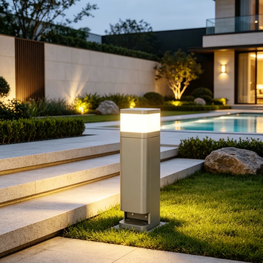 BRILAGI - Āra lampa ar 2 SCHUKO PILLAR kontaktligzdām 1xG9/11W/230V IP44 pelēka