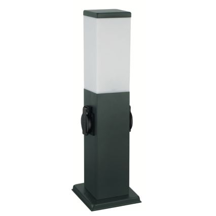 Brilagi - āra lampa ar 2 SCHUKO kontaktligzdām NOVA 1xE27/15W/230V 40 cm IP44 antracīta krāsā