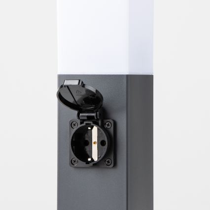 BRILAGI - āra lampa ar 2 SCHUKO kontaktligzdām NOVA 1xE27/15W/230V 40 cm IP44 antracīta krāsā