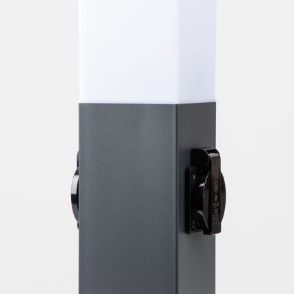 BRILAGI - āra lampa ar 2 SCHUKO kontaktligzdām NOVA 1xE27/15W/230V 40 cm IP44 antracīta krāsā