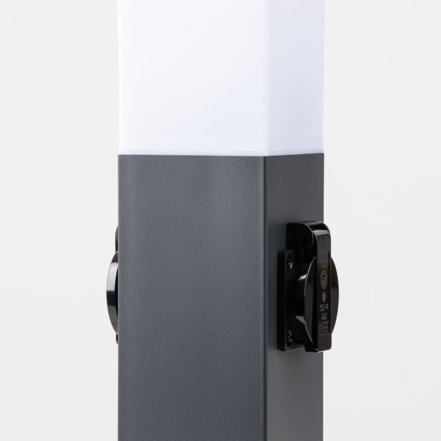 BRILAGI - āra lampa ar 2 SCHUKO kontaktligzdām NOVA 1xE27/15W/230V 40 cm IP44 antracīta krāsā