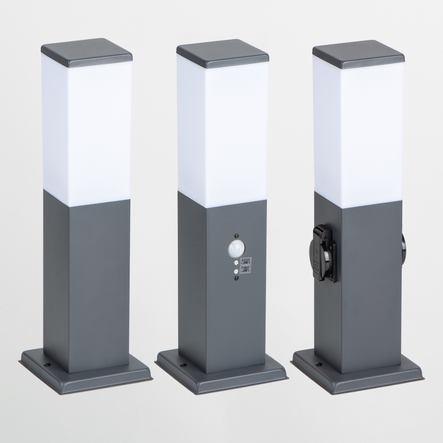 BRILAGI - āra lampa ar 2 SCHUKO kontaktligzdām NOVA 1xE27/15W/230V 40 cm IP44 antracīta krāsā