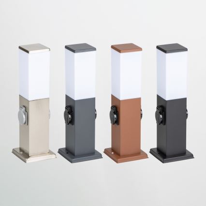 BRILAGI - āra lampa ar 2 SCHUKO kontaktligzdām NOVA 1xE27/15W/230V 40 cm IP44 antracīta krāsā