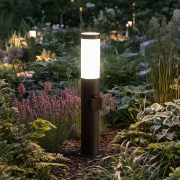 BRILAGI - Āra lampa ar kontaktligzdu ELIA 1xE27/20W/230V IP44 50 cm antracīts