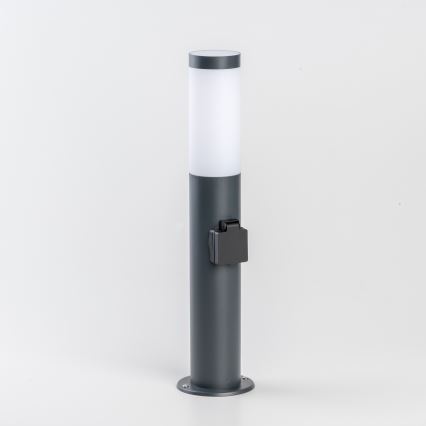 BRILAGI - Āra lampa ar kontaktligzdu ELIA 1xE27/20W/230V IP44 50 cm antracīts