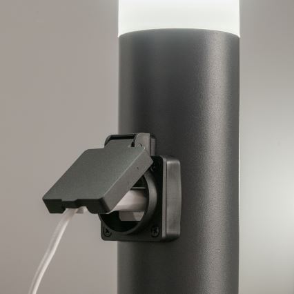BRILAGI - Āra lampa ar kontaktligzdu ELIA 1xE27/20W/230V IP44 50 cm antracīts