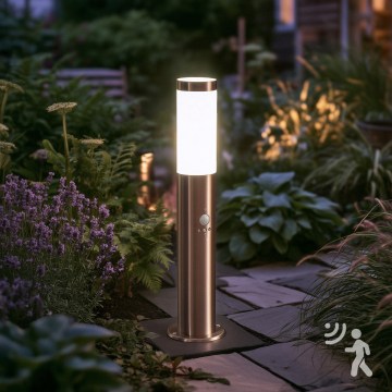 BRILAGI - Āra lampa ar kustības sensoru ELIA 1xE27/20W/230V IP44 50 cm matēts hroms