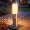 Brilagi - Āra lampa ar kustības sensoru NOVA 1xE27/15W/230V 40 cm IP44, ar matētu hroma apdari