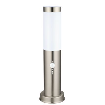 Brilagi - Āra lampa ar kustības sensoru NOVA 1xE27/15W/230V 40 cm IP44, ar matētu hroma apdari