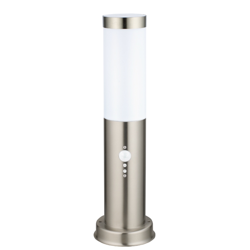 Brilagi - Āra lampa ar kustības sensoru NOVA 1xE27/15W/230V 40 cm IP44, ar matētu hroma apdari