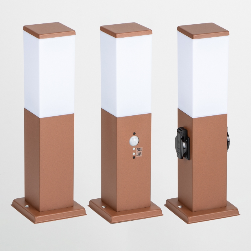 BRILAGI - Āra lampa ar kustības sensoru NOVA 1xE27/15W/230V 40 cm IP44 brūna