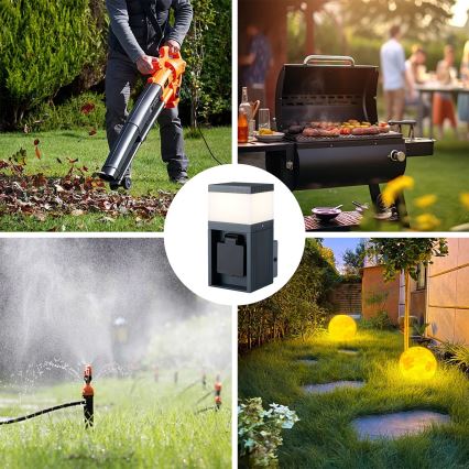 Brilagi - Āra sienas lampa ar SCHUKO kontaktligzdu PILLAR 1xG9/11W/230V IP44 antracīts