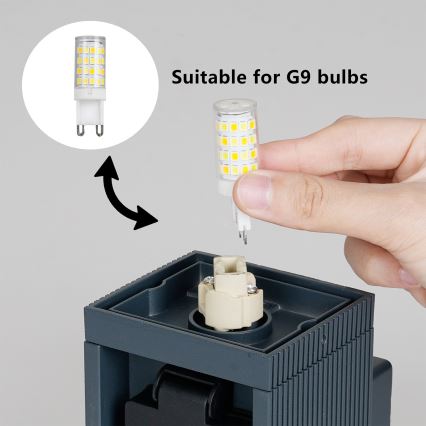Brilagi - Āra sienas lampa ar SCHUKO kontaktligzdu PILLAR 1xG9/11W/230V IP44 antracīts