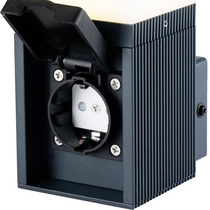 Brilagi - Āra sienas lampa ar SCHUKO kontaktligzdu PILLAR 1xG9/11W/230V IP44 antracīts