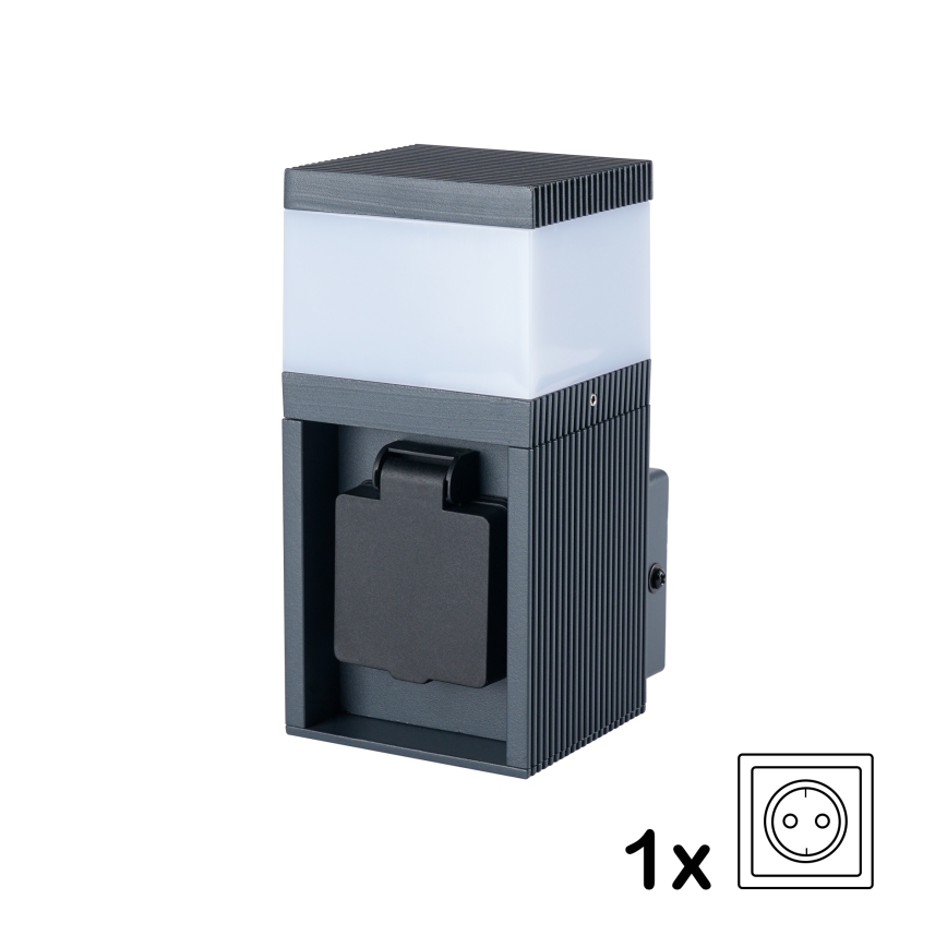 Brilagi - Āra sienas lampa ar SCHUKO kontaktligzdu PILLAR 1xG9/11W/230V IP44 antracīts