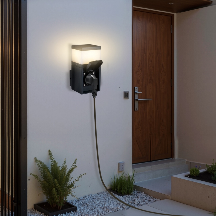 Brilagi - Āra sienas lampa ar SCHUKO kontaktligzdu PILLAR 1xG9/11W/230V IP44 antracīts