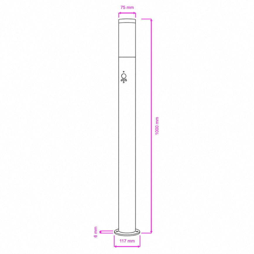 BRILAGI - āra lampa ar kustības sensoru ELIA 1xE27/20W/230V IP44 100 cm antracīts